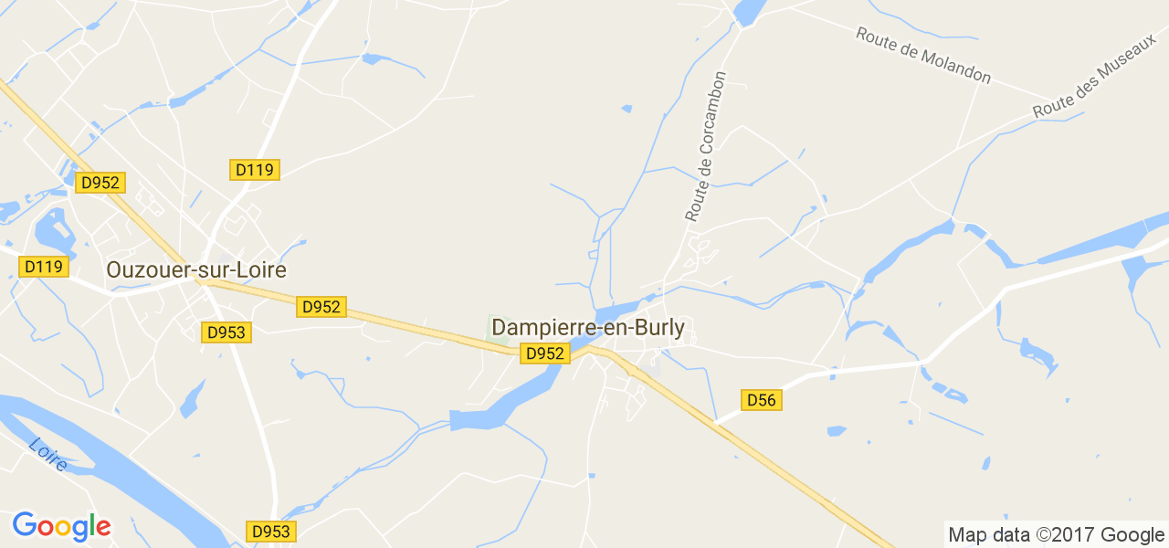 map de la ville de Dampierre-en-Burly