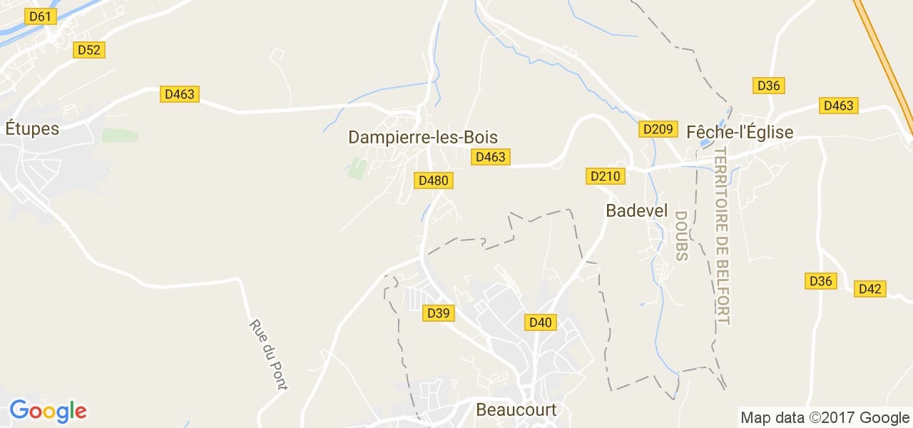 map de la ville de Dampierre-les-Bois