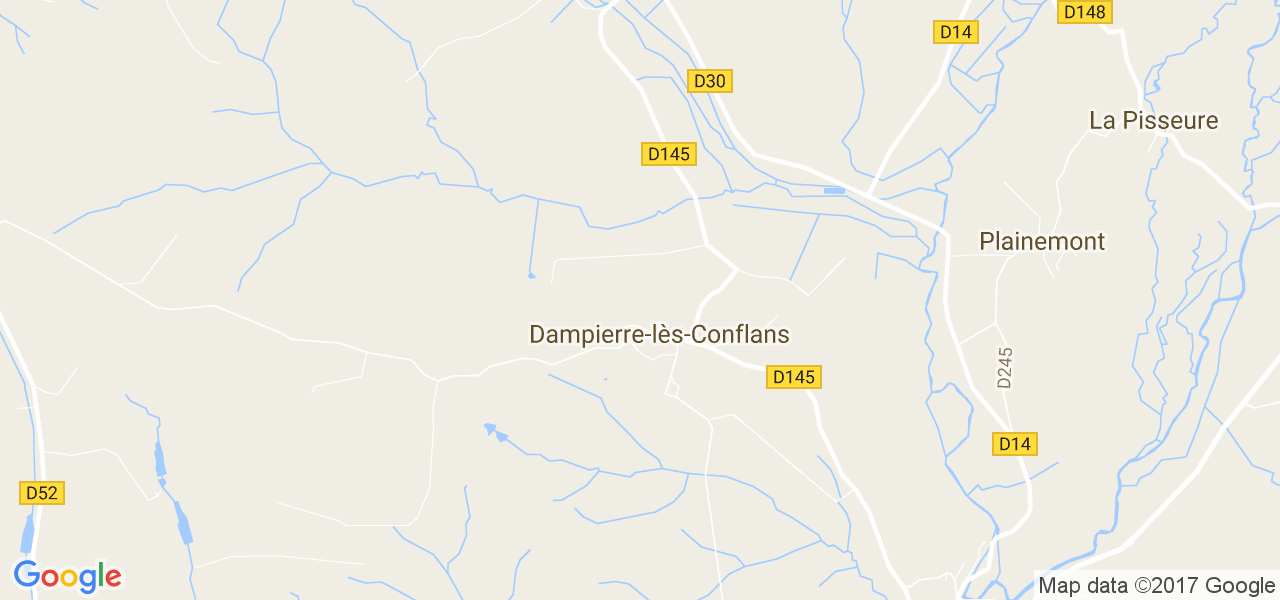 map de la ville de Dampierre-lès-Conflans