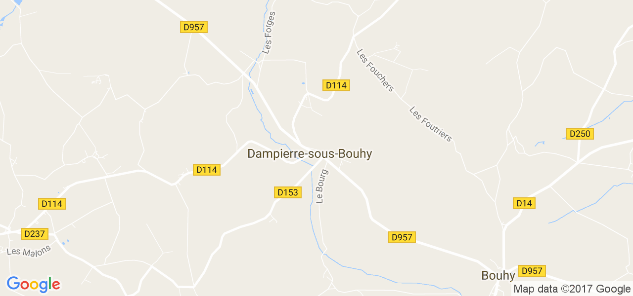 map de la ville de Dampierre-sous-Bouhy