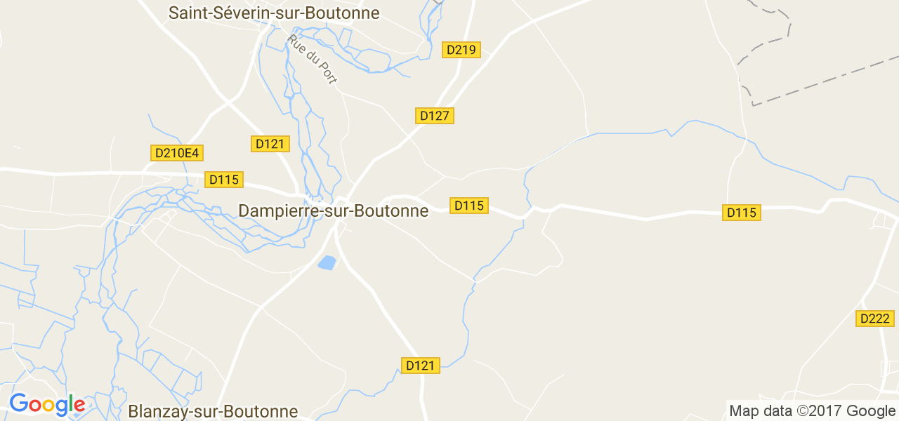 map de la ville de Dampierre-sur-Boutonne