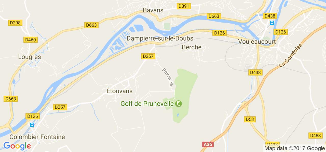 map de la ville de Dampierre-sur-le-Doubs