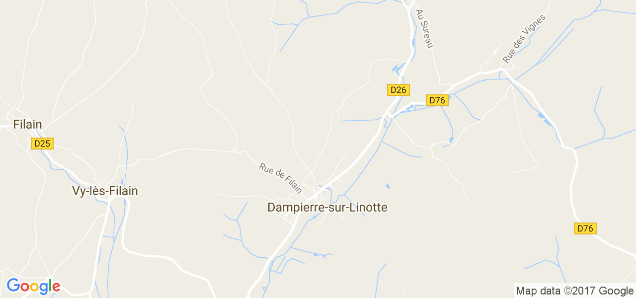 map de la ville de Dampierre-sur-Linotte