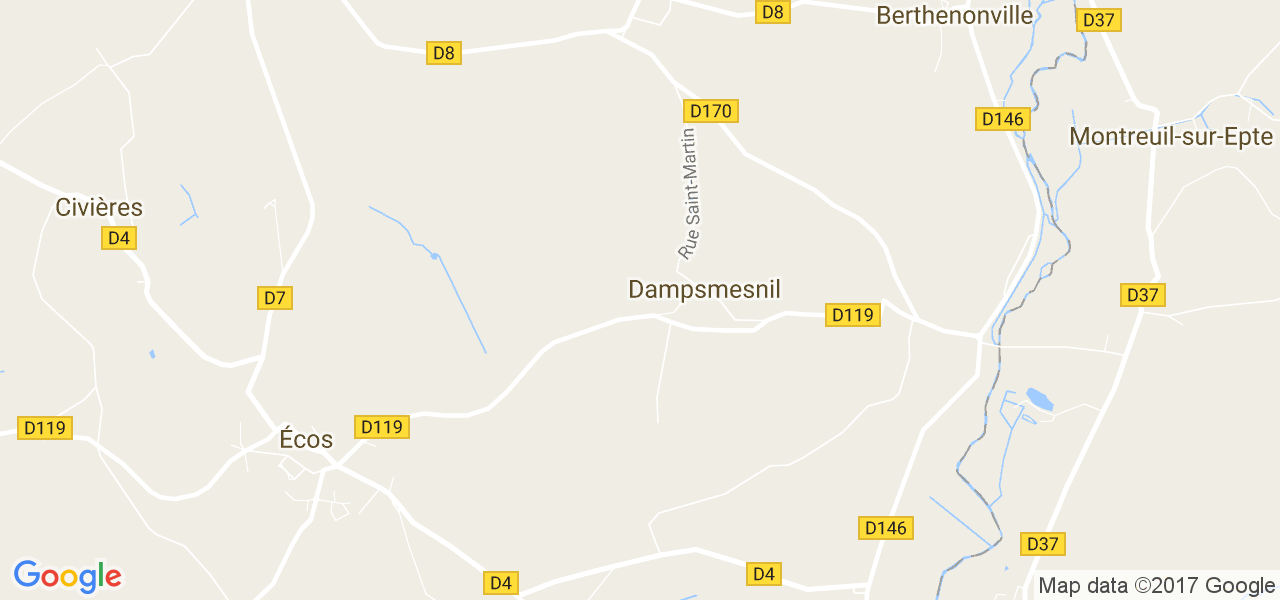 map de la ville de Dampsmesnil