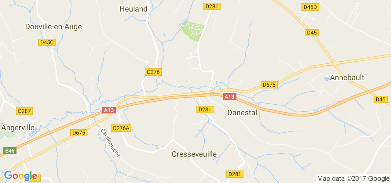 map de la ville de Danestal