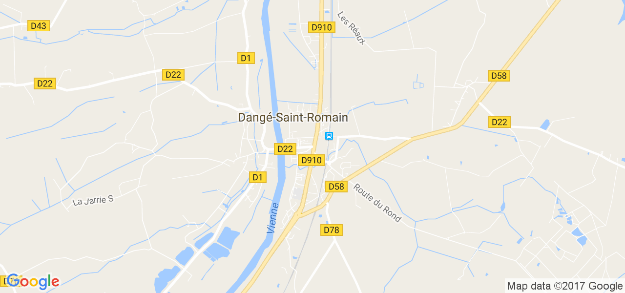 map de la ville de Dangé-Saint-Romain