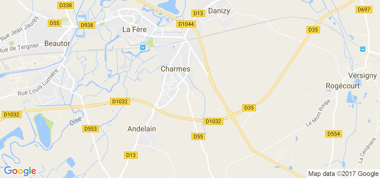 map de la ville de Danizy