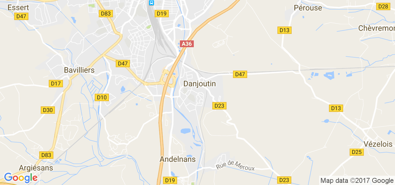 map de la ville de Danjoutin