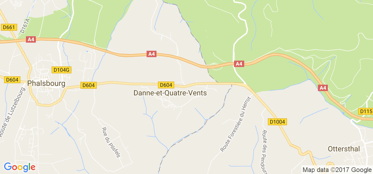 map de la ville de Danne-et-Quatre-Vents