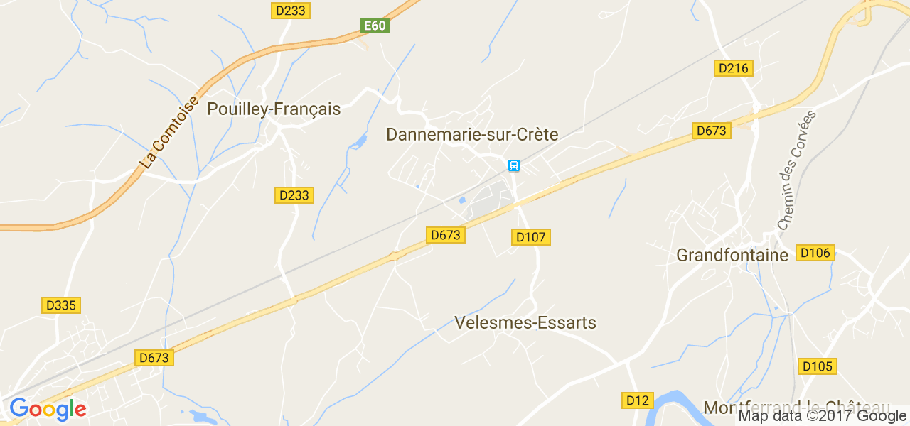 map de la ville de Dannemarie-sur-Crète