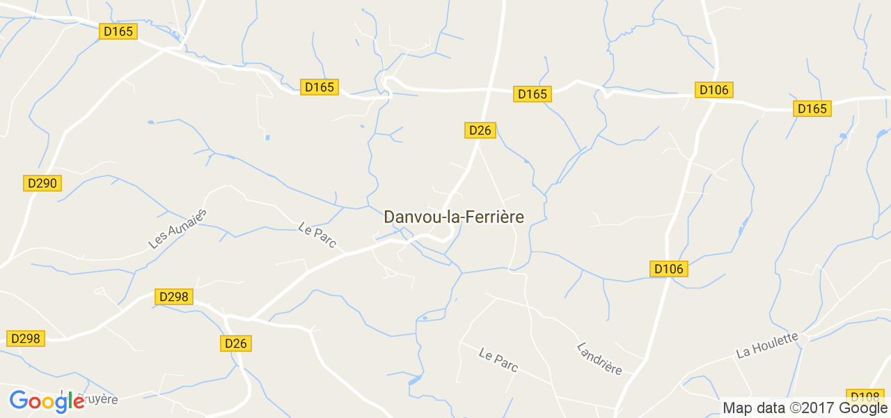 map de la ville de Danvou-la-Ferrière