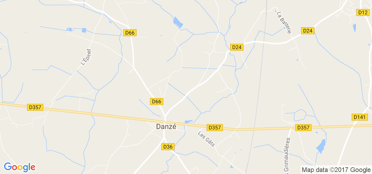 map de la ville de Danzé