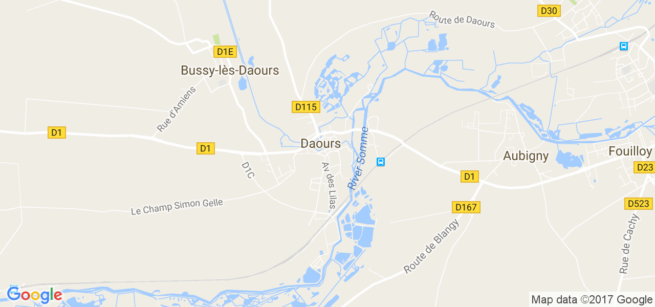 map de la ville de Daours