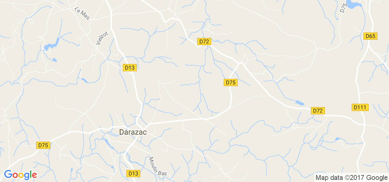 map de la ville de Darazac