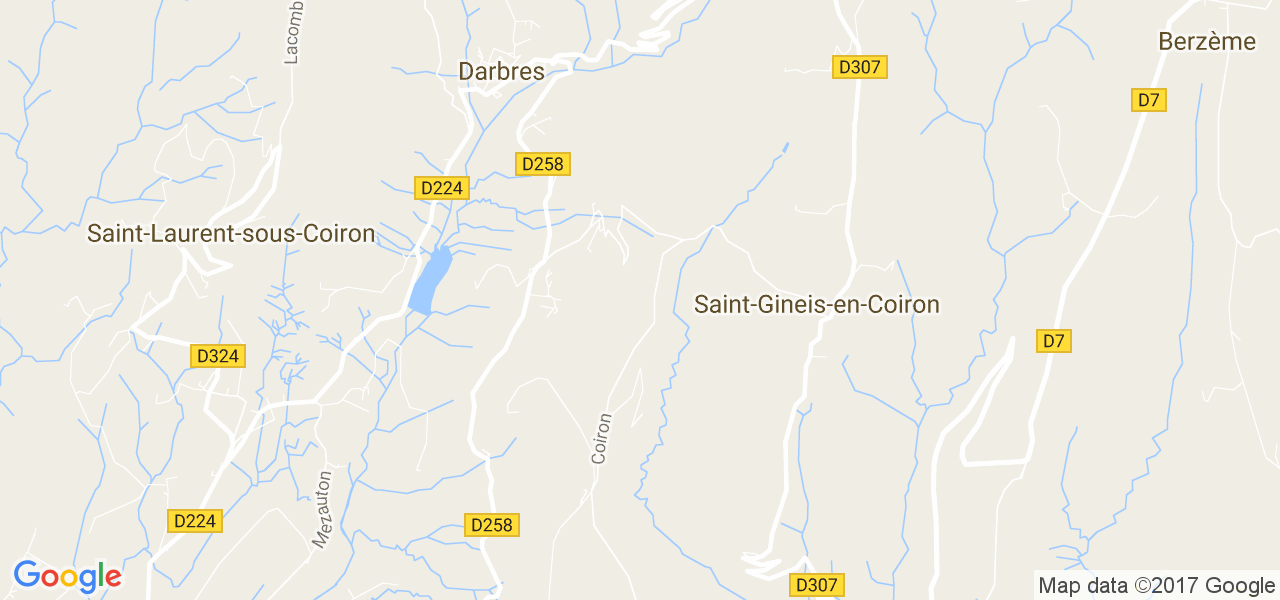 map de la ville de Darbres