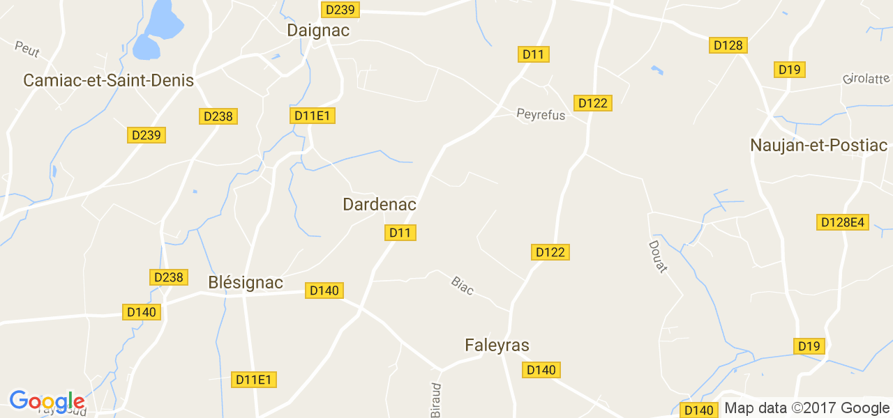 map de la ville de Dardenac