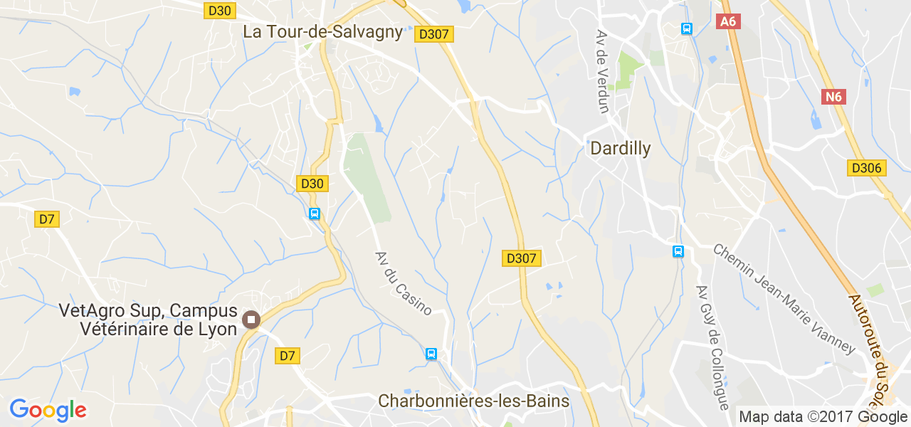 map de la ville de Dardilly