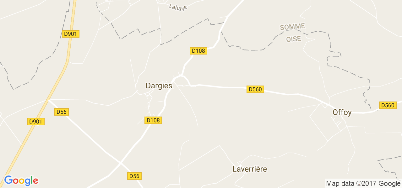 map de la ville de Dargies