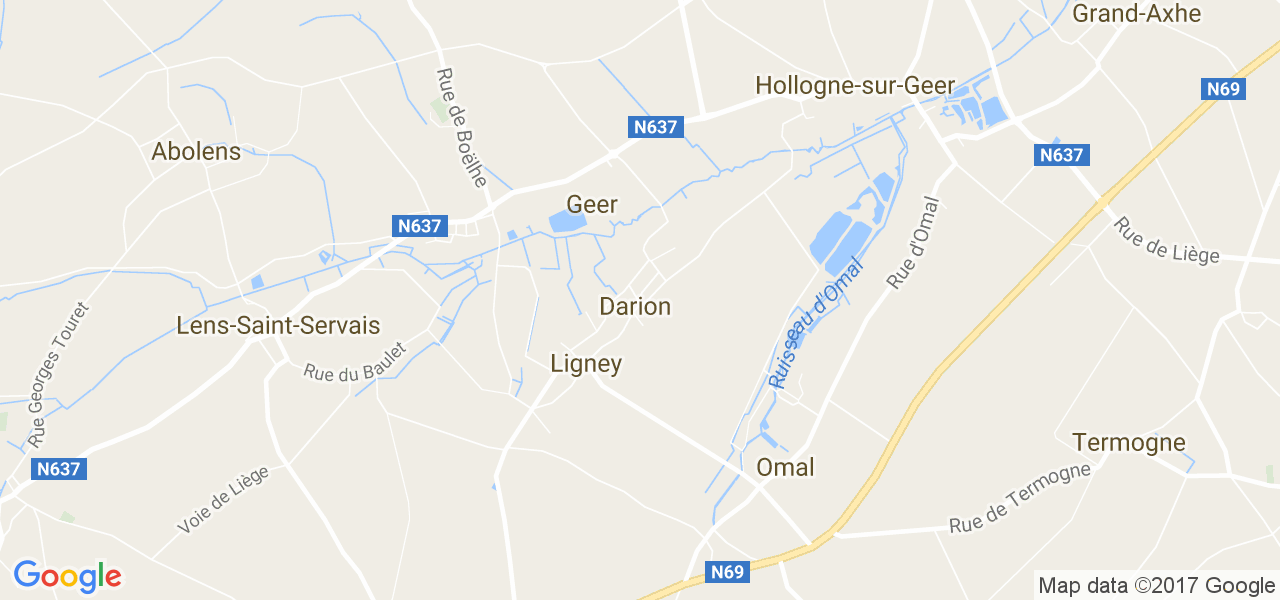 map de la ville de Darion