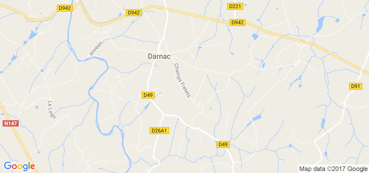 map de la ville de Darnac