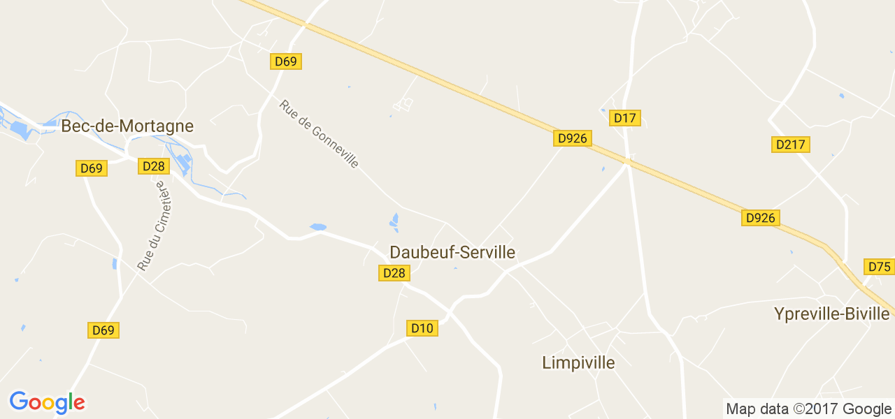 map de la ville de Daubeuf-Serville