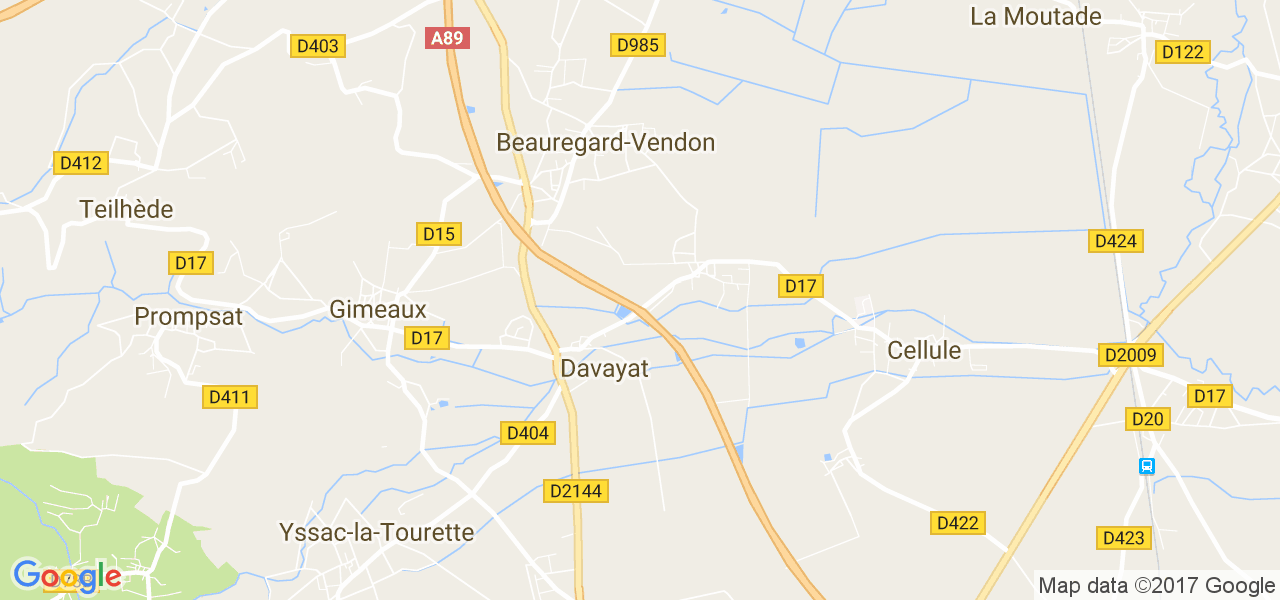 map de la ville de Davayat