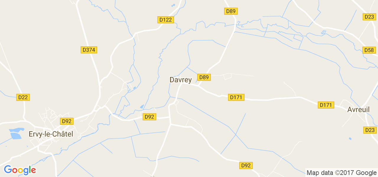 map de la ville de Davrey