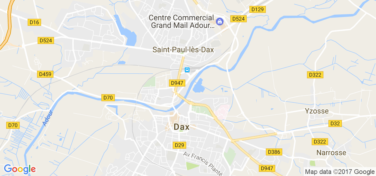 map de la ville de Dax