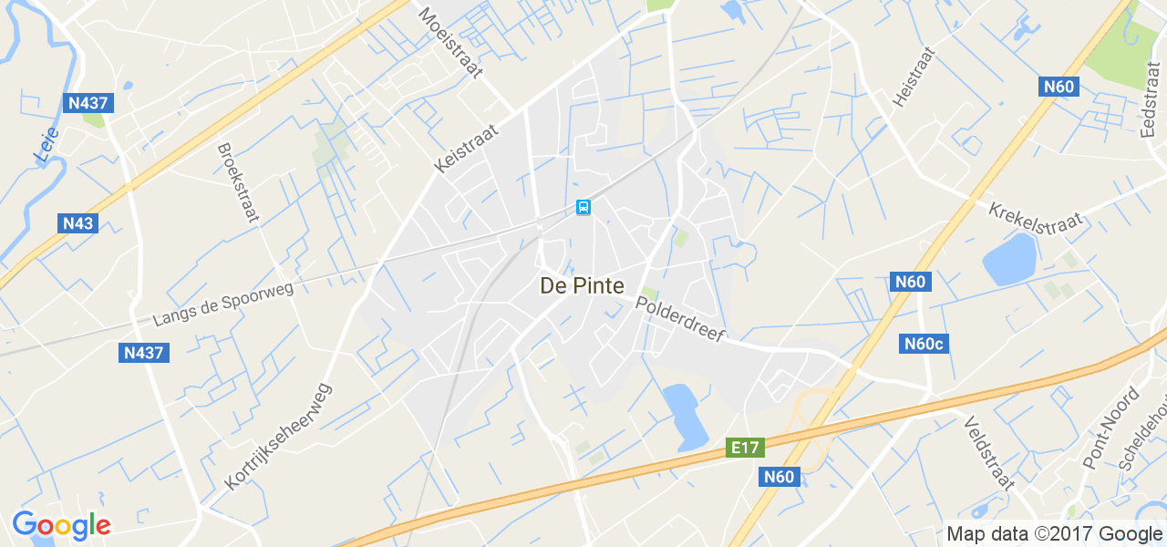 map de la ville de De Pinte