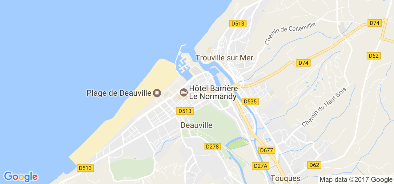 map de la ville de Deauville