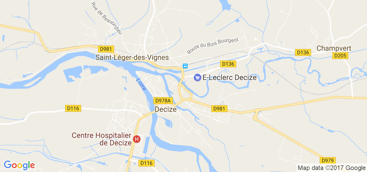 map de la ville de Decize