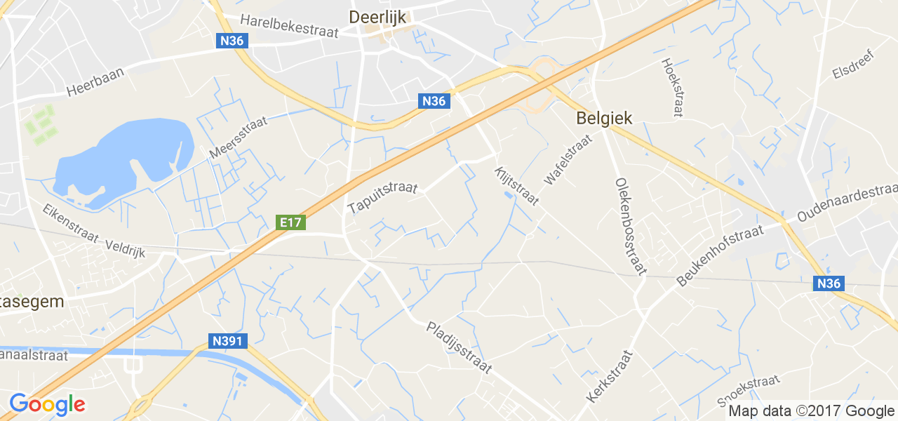 map de la ville de Deerlijk