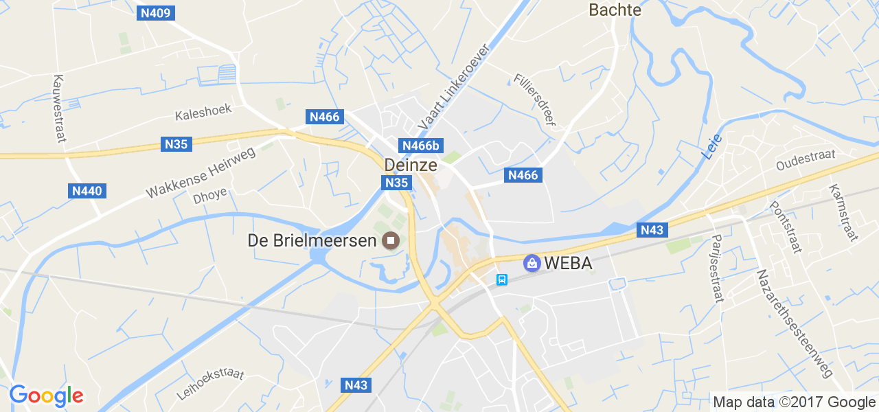 map de la ville de Deinze