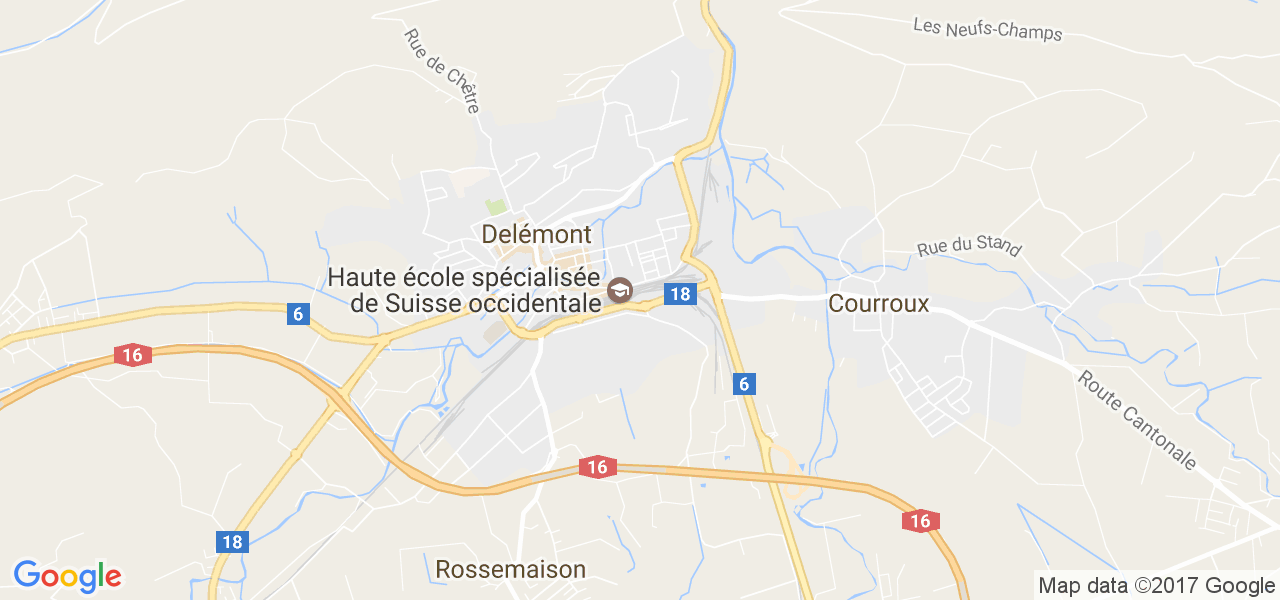 map de la ville de Delémont