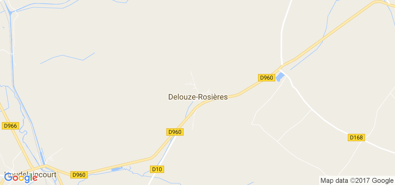 map de la ville de Delouze-Rosières