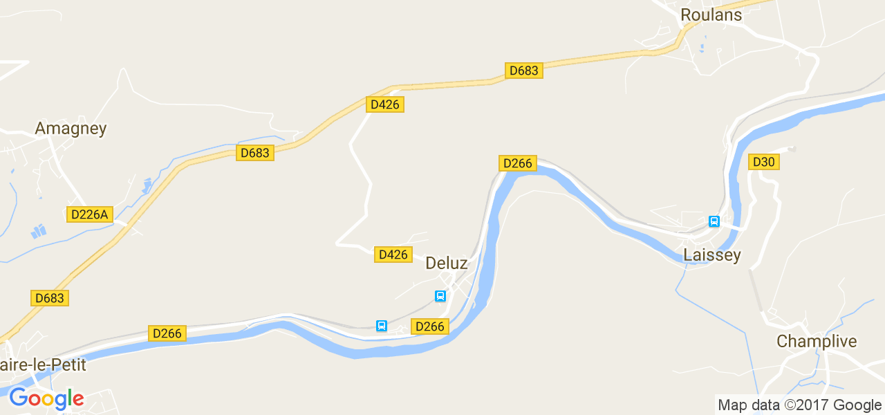 map de la ville de Deluz