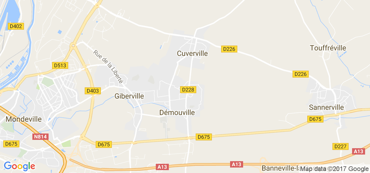 map de la ville de Démouville