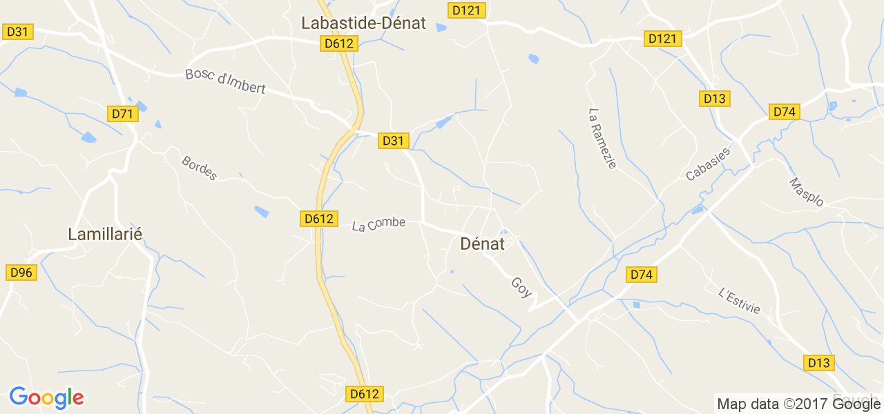 map de la ville de Dénat