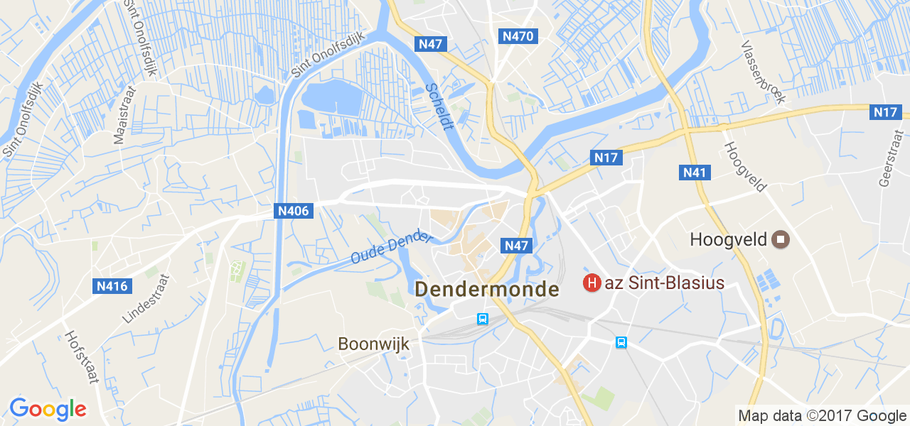 map de la ville de Dendermonde