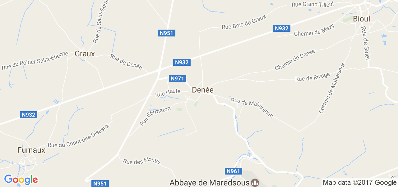 map de la ville de Denée