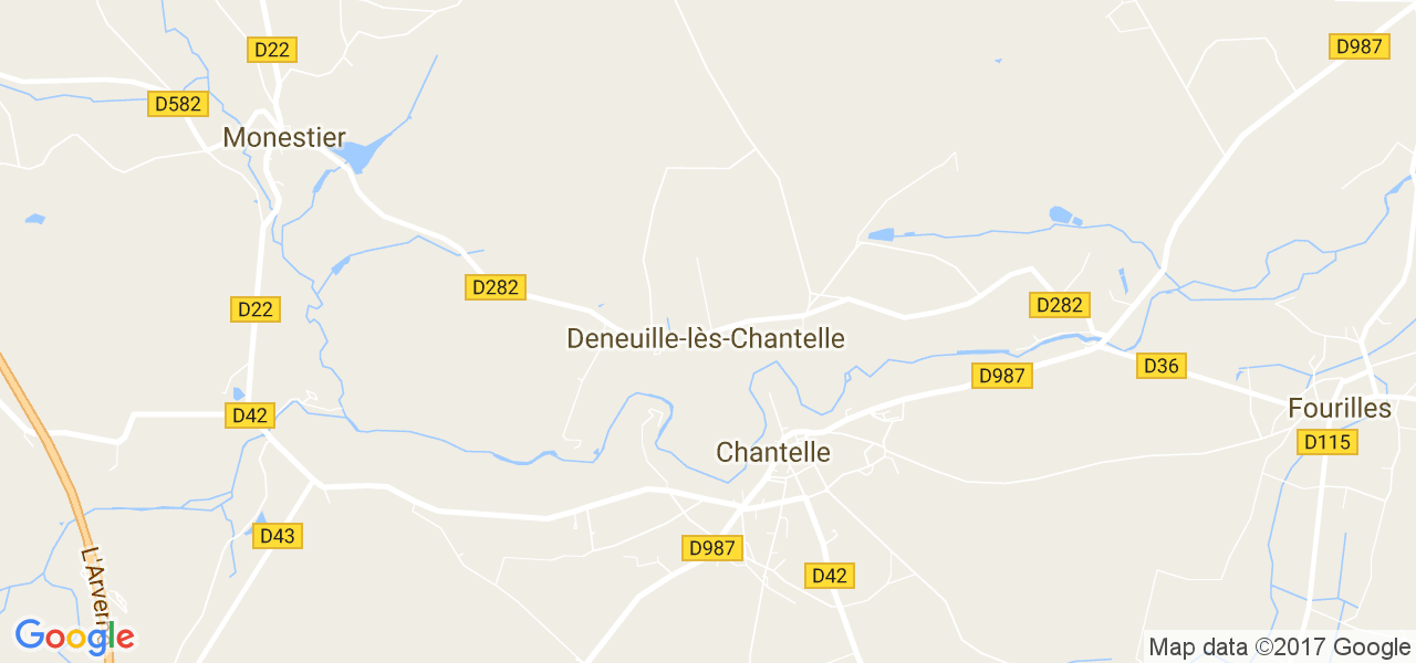 map de la ville de Deneuille-lès-Chantelle