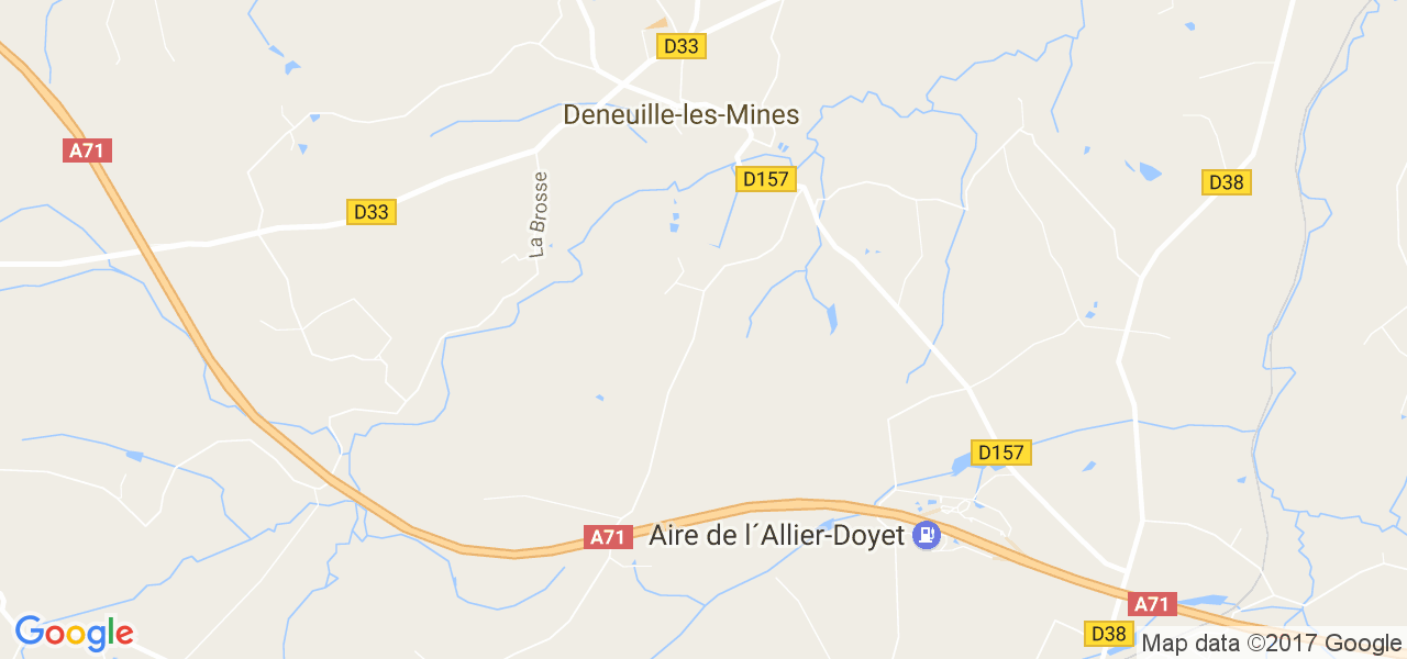map de la ville de Deneuille-les-Mines