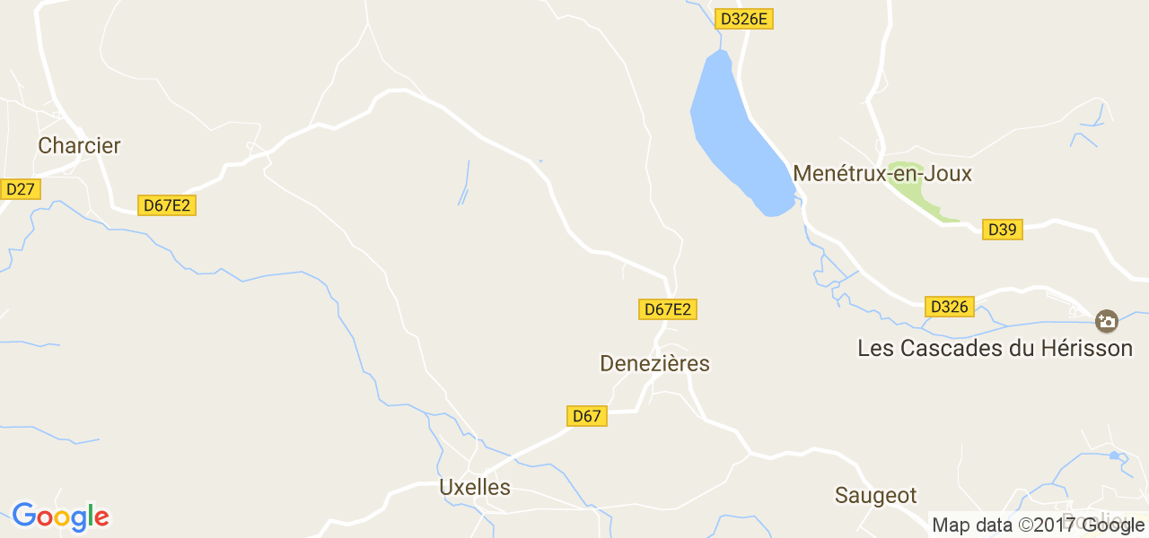 map de la ville de Denezières