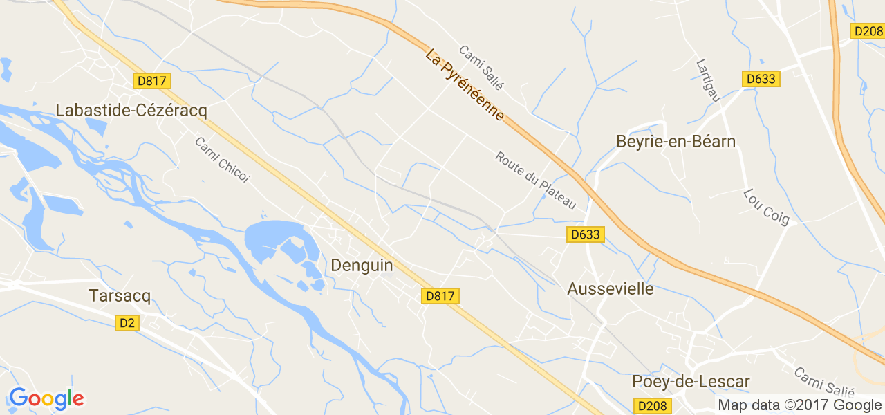 map de la ville de Denguin