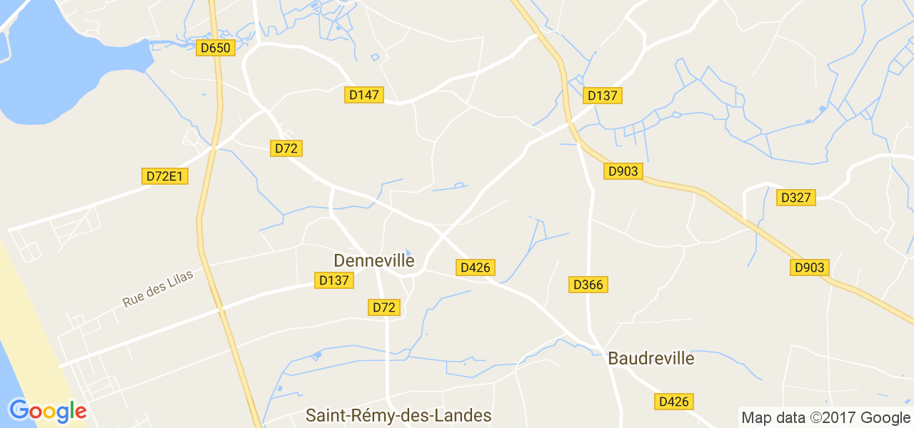 map de la ville de Denneville