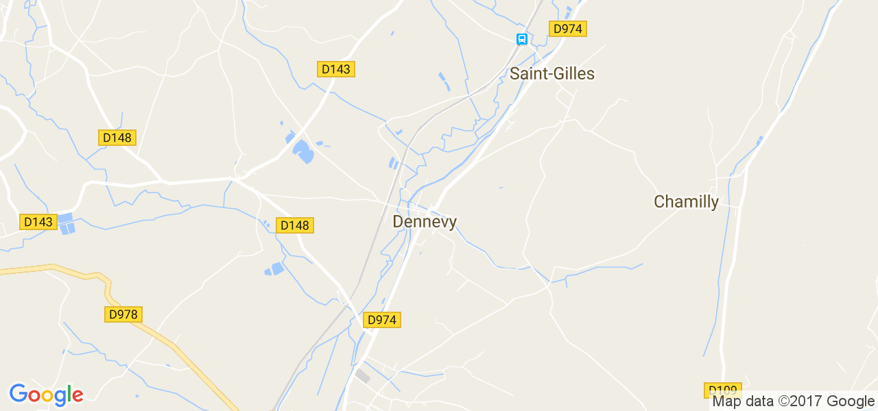 map de la ville de Dennevy