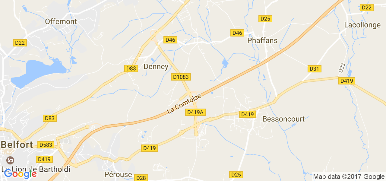 map de la ville de Denney