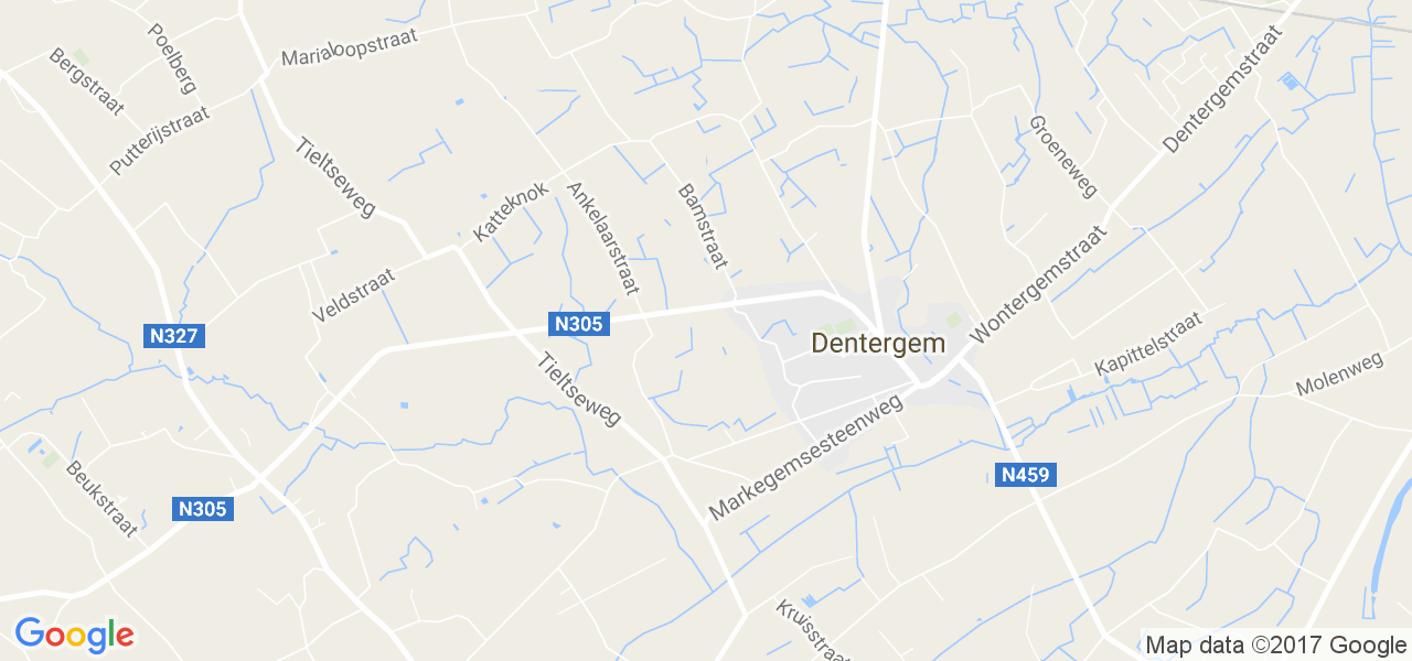 map de la ville de Dentergem