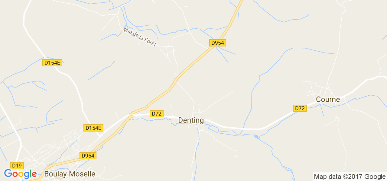 map de la ville de Denting