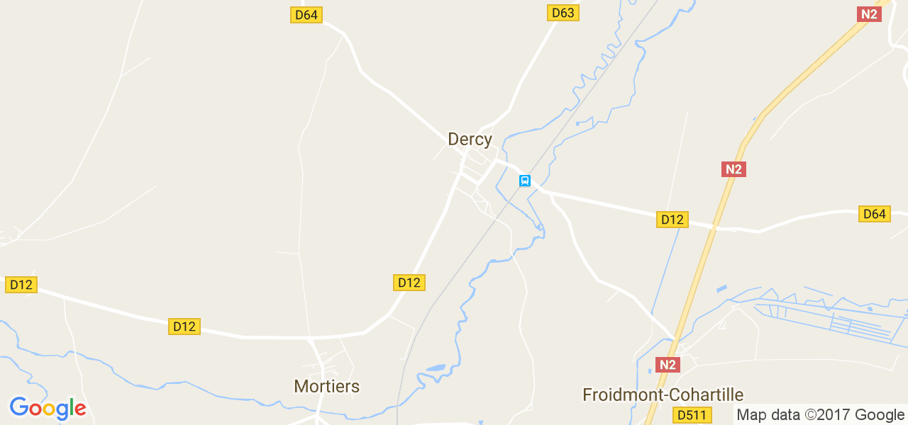 map de la ville de Dercy